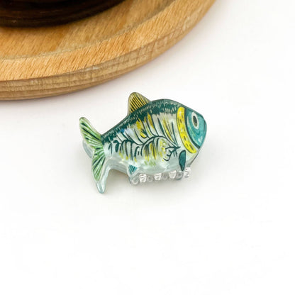 Green Sardine Hair Clip