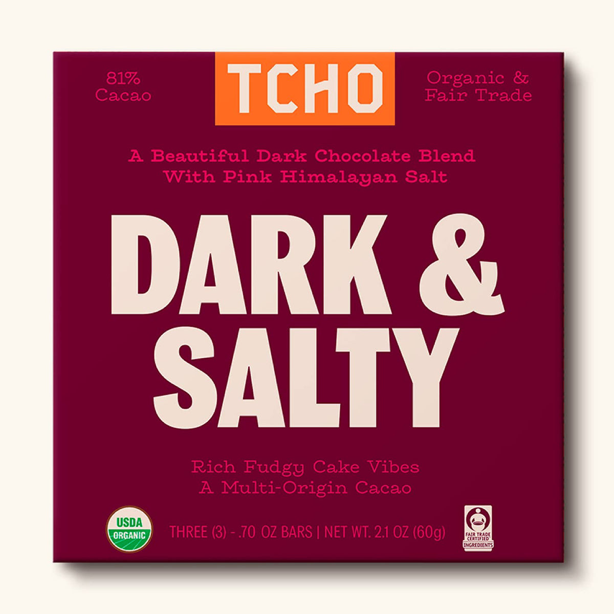 Dark & Salty 81% Dark Chocolate & Pink Salt Bar