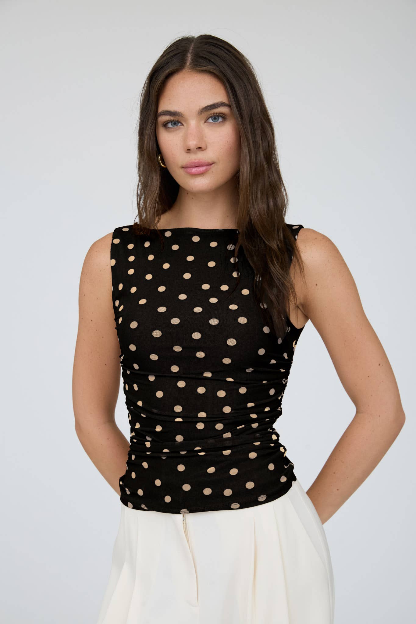 Moonlight Dot Mesh Top