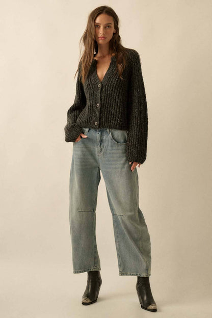 Confetti Button-Front Cardigan