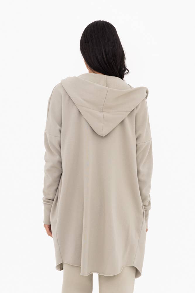 Open Front Longline Hoodie Cardigan