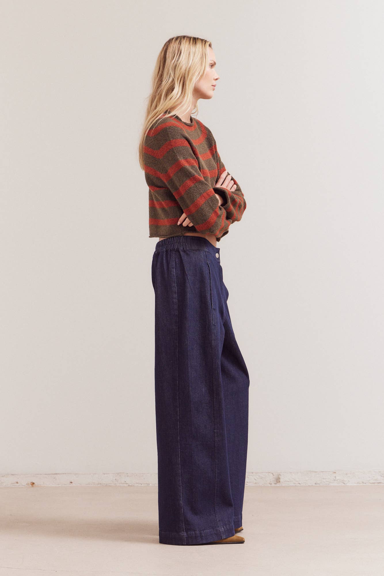 Striped Mock Neck Sweater