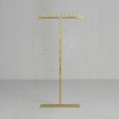 Maddox Forged Iron Jewelry T Stand With Pegs - 14 - Brass