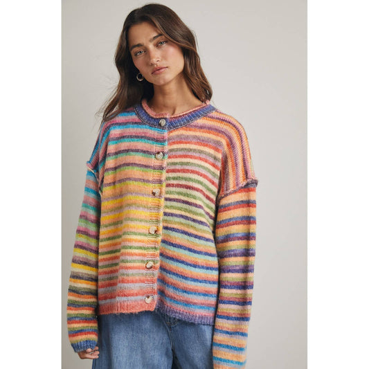 Sunset Stripe Knit Cardigan