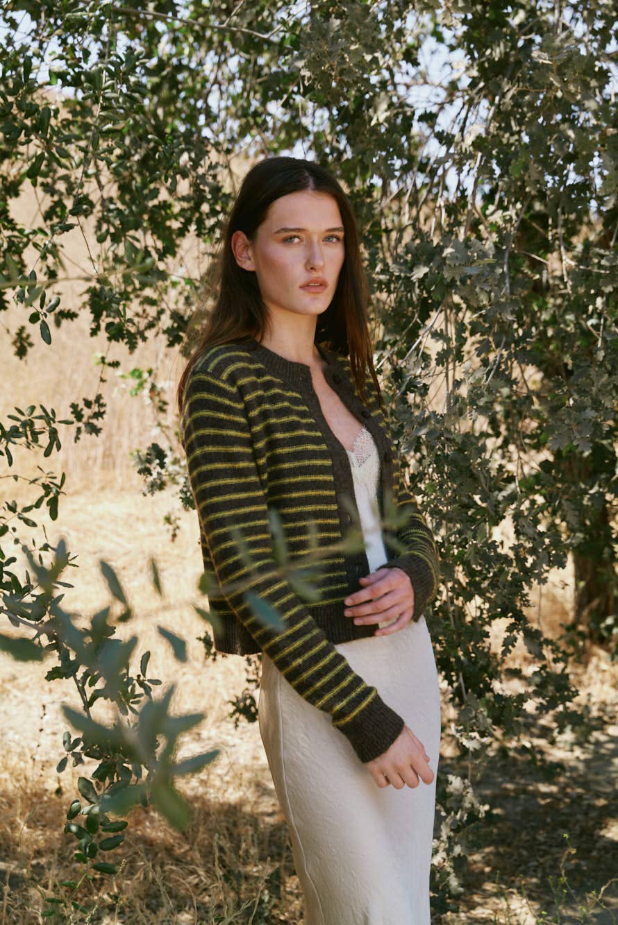 Essential Striped Button Up Cardi