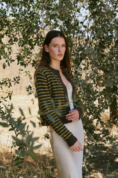 Essential Striped Button Up Cardi