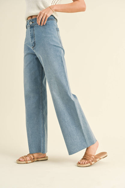 Stone Wide Leg Denim Pants