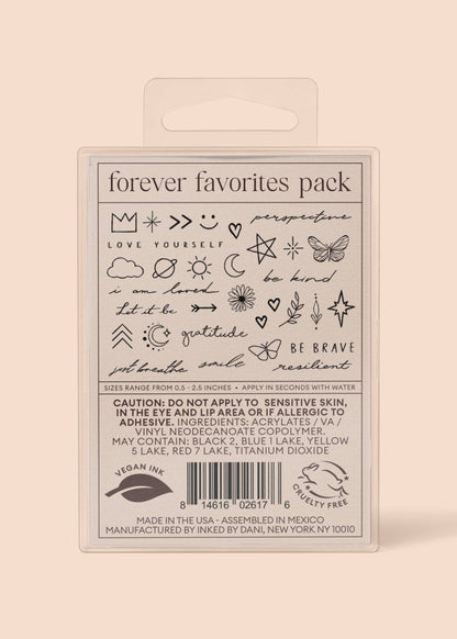 Forever Favorites Temporary Tattoo Pack