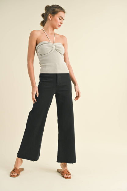 Stone Wide Leg Denim Pants