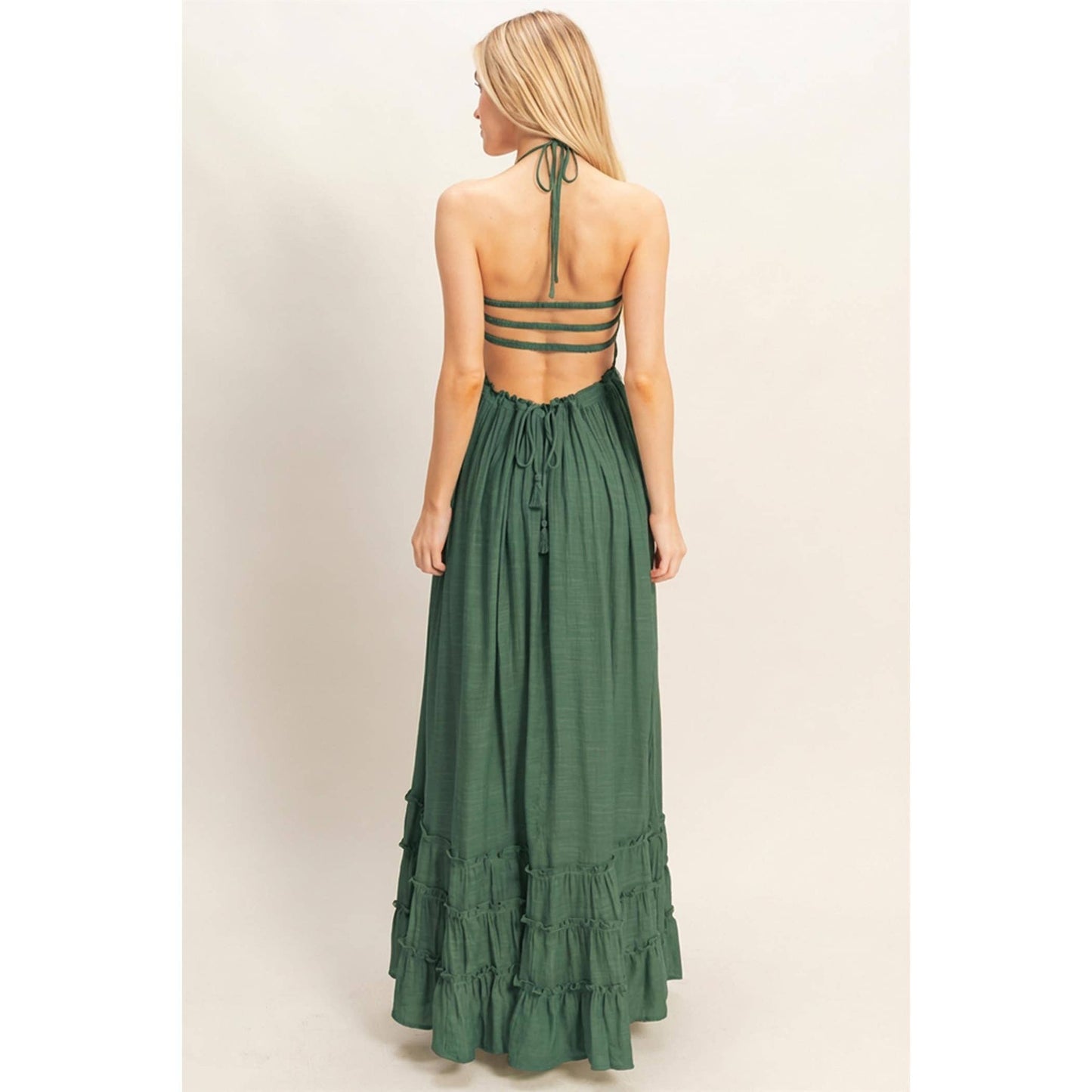 Smocked Halter Maxi Dress