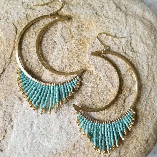 stella moon turquoise fringe earring