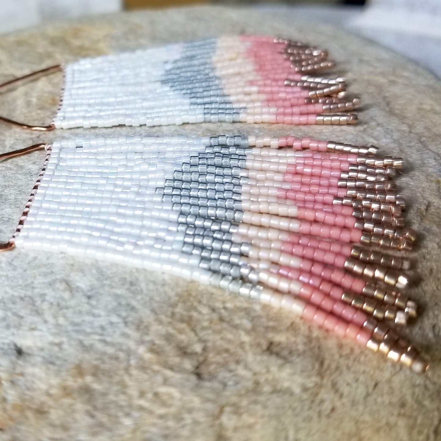 coral sands canyon sunrise fringe earring side view