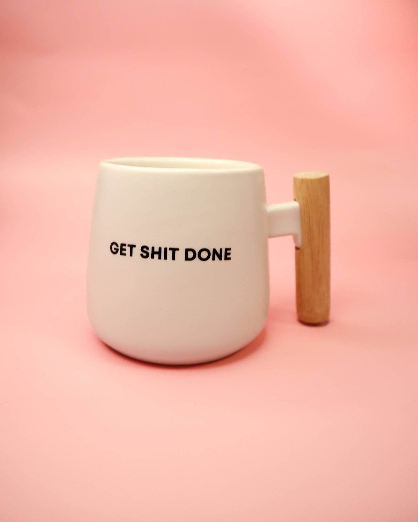 Get Shit Done - Organic Ceramic Mug with Bamboo Handle