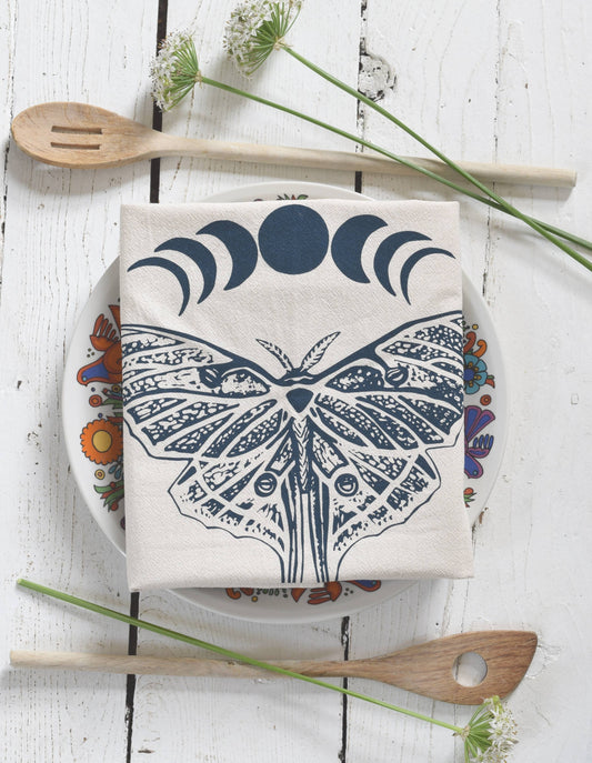 Organic Cotton Luna Moth Tea Towel